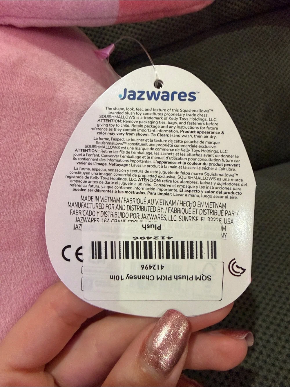 Chansey Pink Plush Squishmallow Pokemon collectible!
